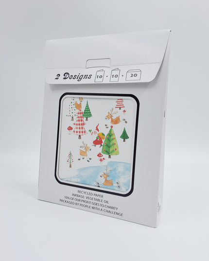Sac pour cartes de Noël 20x bougie 2x (F13122 + F13123)