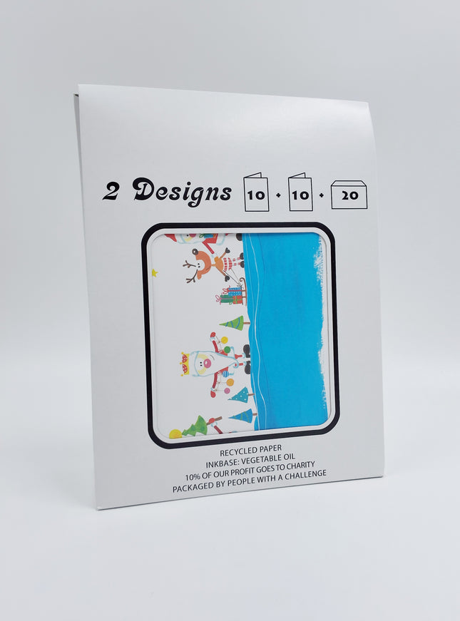 Sac pour cartes de Noël 20x bougie 2x (F13122 + F13123)
