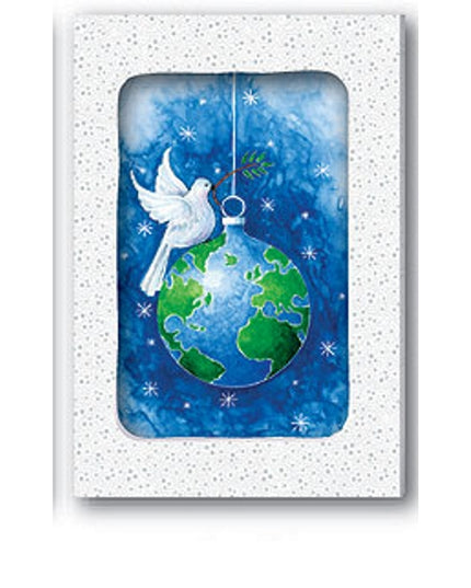 Christmas card box 10x dove Christmas ball (F11999)