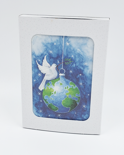 Christmas card box 10x dove Christmas ball (F11999)