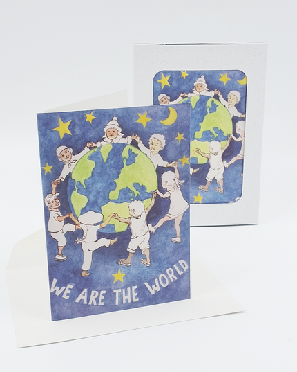 Christmas card box 10x we are the world (F12835)