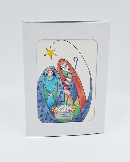 Christmas card box 10x Mary and Joseph (F12887)