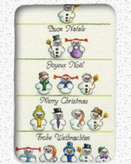 Christmas card box 10x snowman 15 (F11854)