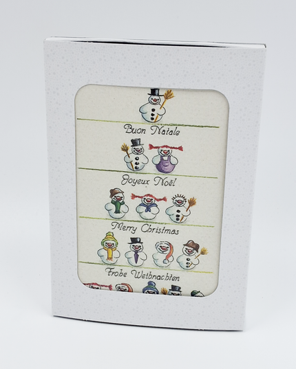 Christmas card box 10x snowman 15 (F11854)
