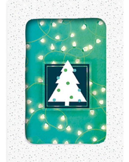 Christmas card box 10x Christmas tree green (F12982)