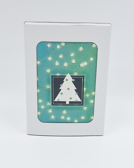 Christmas card box 10x Christmas tree green (F12982)