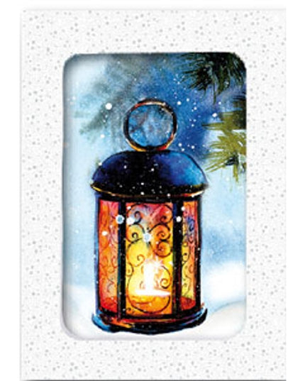Christmas card box 10x lantern (F12992)