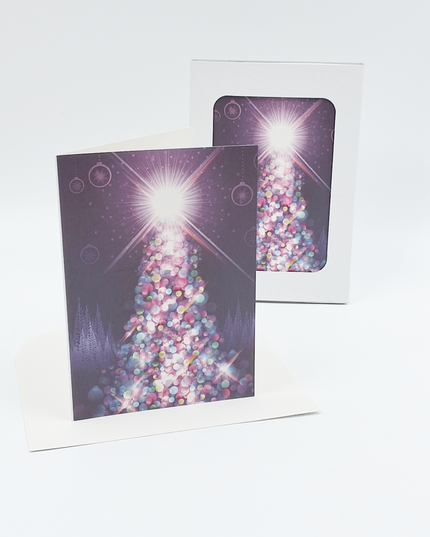 Christmas card box 10x Christmas tree light (F12995)