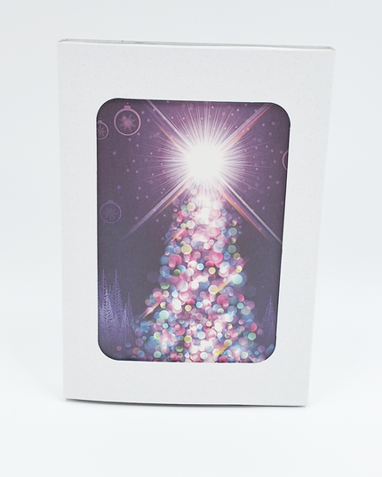 Christmas card box 10x Christmas tree light (F12995)