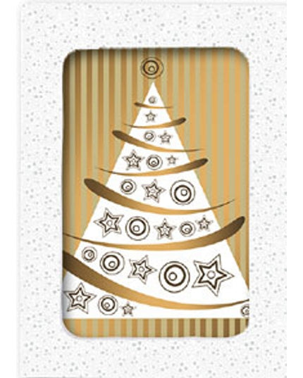 Christmas card box 10x Christmas tree gold (F13004)