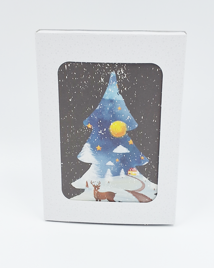 Christmas card box 10x deer (F13012)