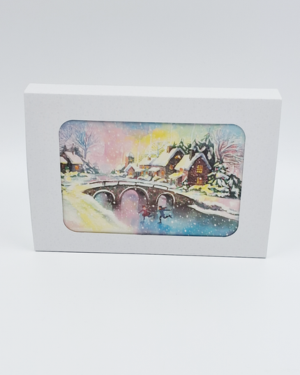 Christmas card box 10x winter landscape (F13038)