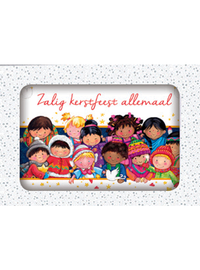 Kerstkaarten doosje 10x kinderen kerst (F13078)