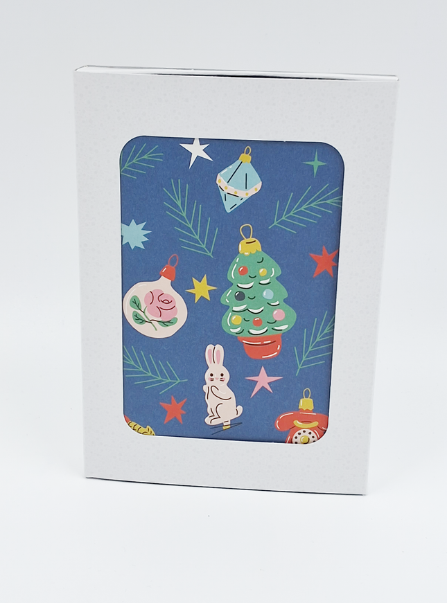 Kerstkaarten doosje 10x retro afbeeldingen (F13111)