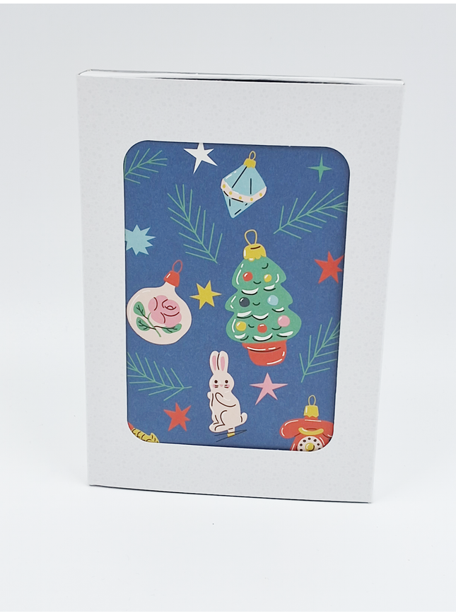 Kerstkaarten doosje 10x retro afbeeldingen (F13111)