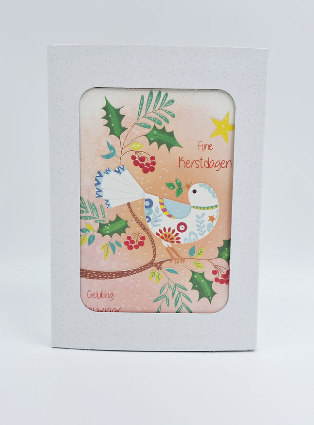 Christmas card box 10x dove happy holidays (F13116)