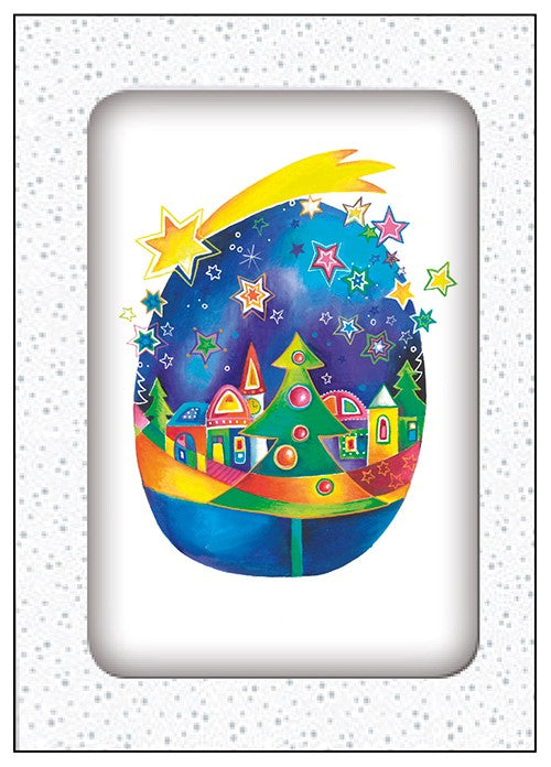 Boîte de cartes de Noël 10x Lumière de sapin de Noël (F12995)