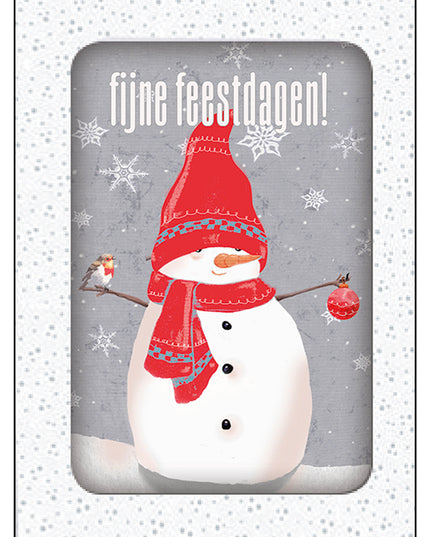 Kerstkaarten doosje 10x sneeuwman