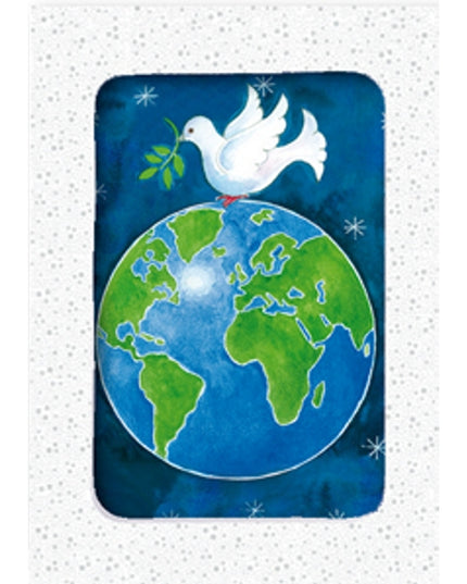 Christmas card box 12x peace dove earth