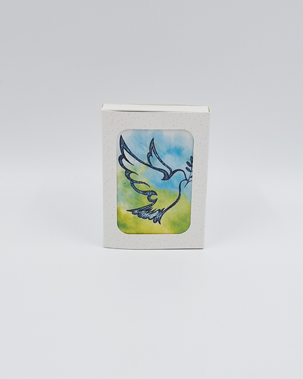 Christmas card box 12x dove blue green