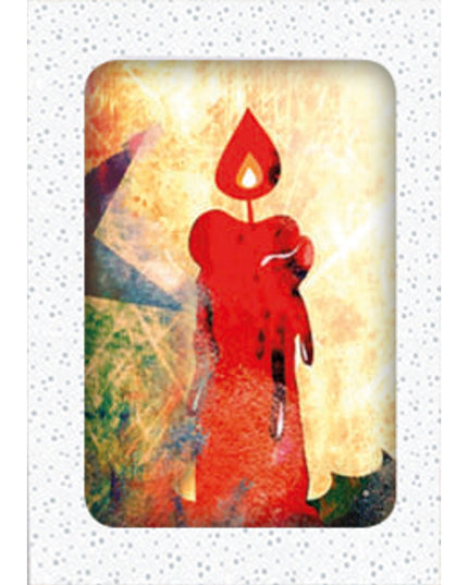 Christmas card box 12x candle red
