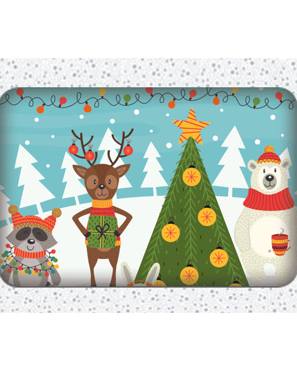 Christmas card box 12x animal winter picture