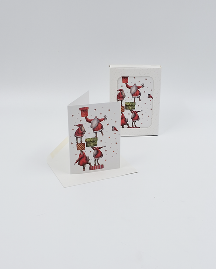 Christmas card box 12x Santa Clauses