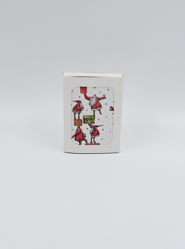 Kerstkaarten doosje 12x kerstmannetjes