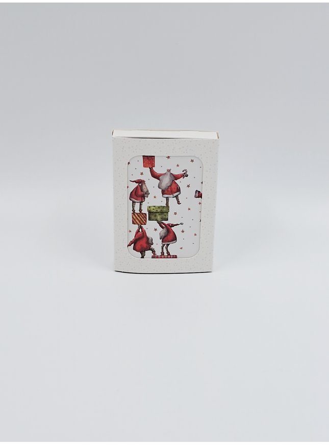 Kerstkaarten doosje 12x kerstmannetjes