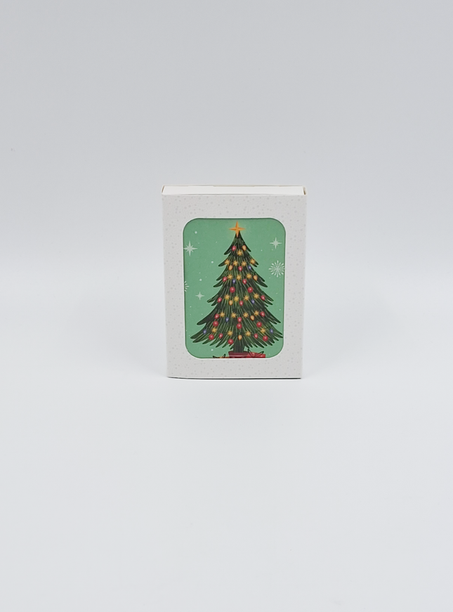 Kerstkaarten doosje 12x kerstboom groen
