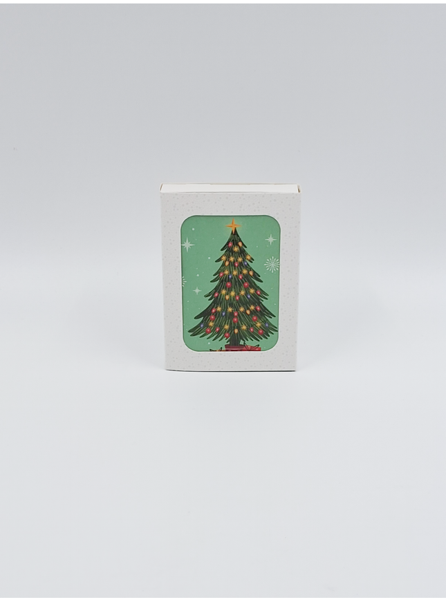 Kerstkaarten doosje 12x kerstboom groen