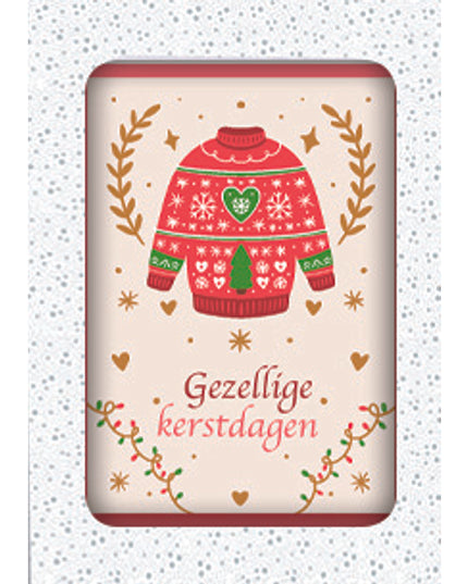 Christmas card box 12x Christmas sweater red