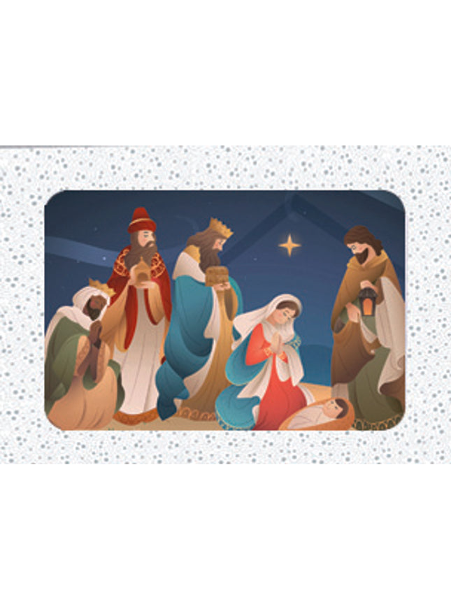 Kerstkaarten doosje 12x drie koningen