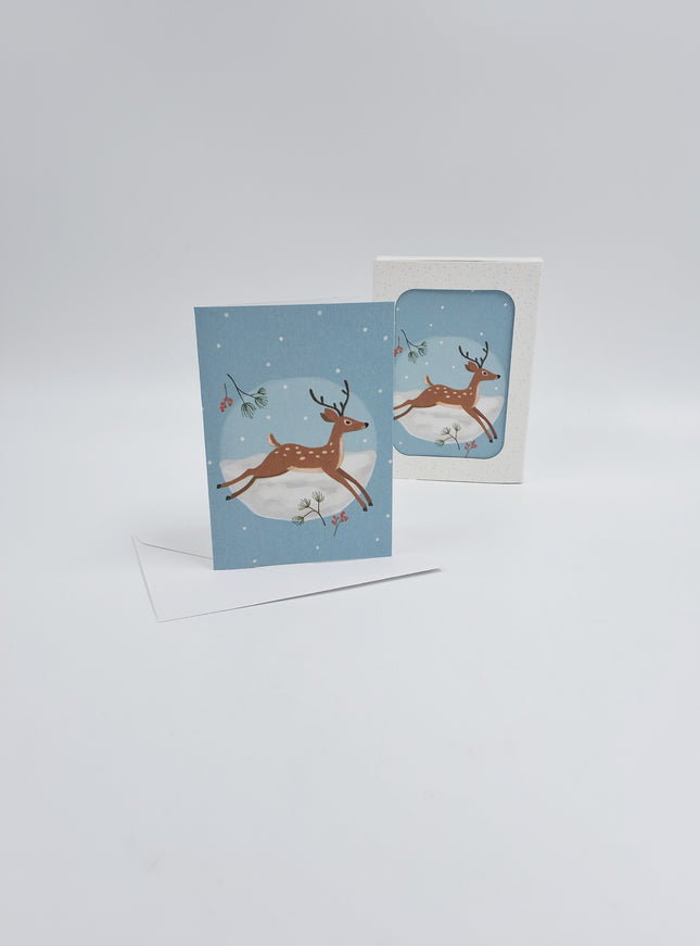 Christmas card box 12x deer