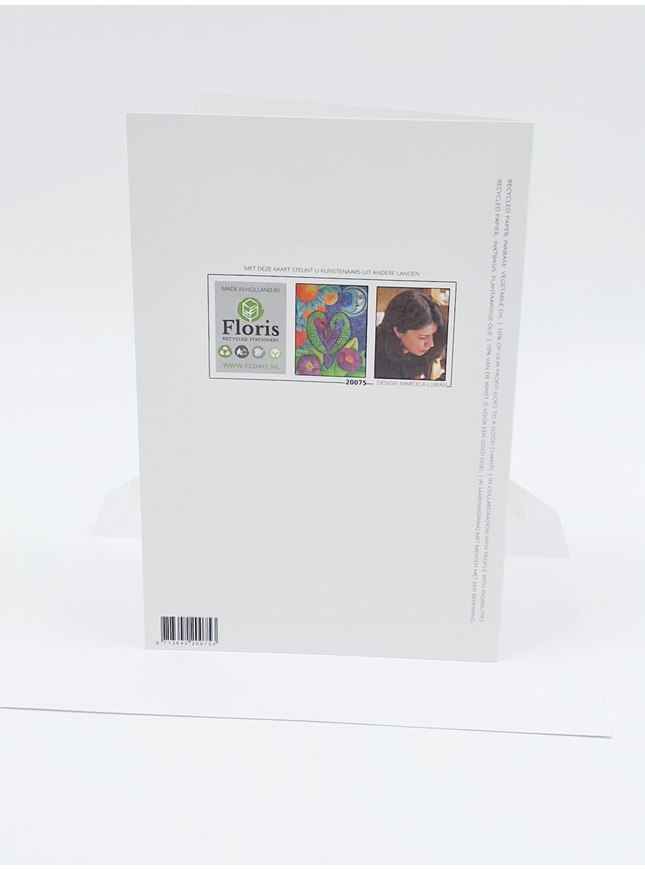 Wenskaart hart met vogels (F20075)