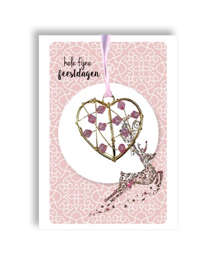 Gold-colored pendant small - pink
