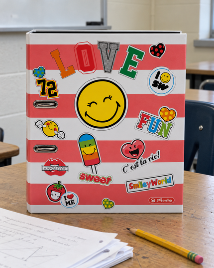 Ringmap recycled karton - stickers smiley