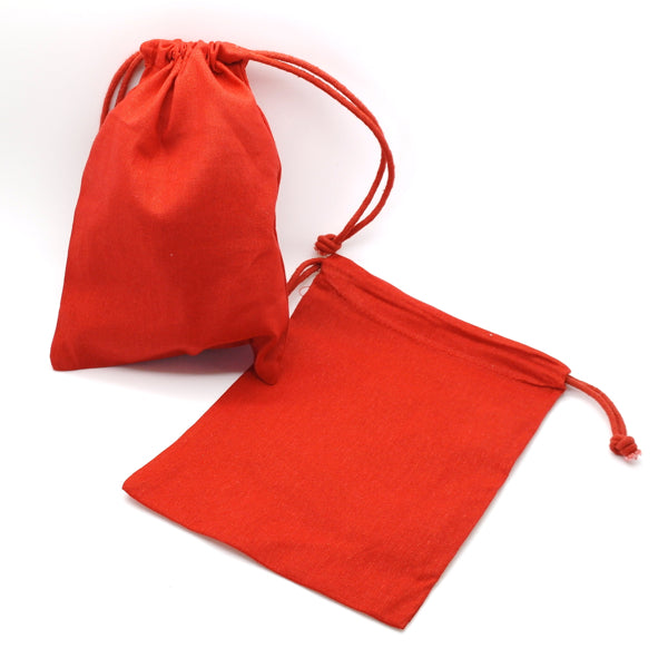 katoenen zak, gekleurd - ca. 14x19 cm - rood