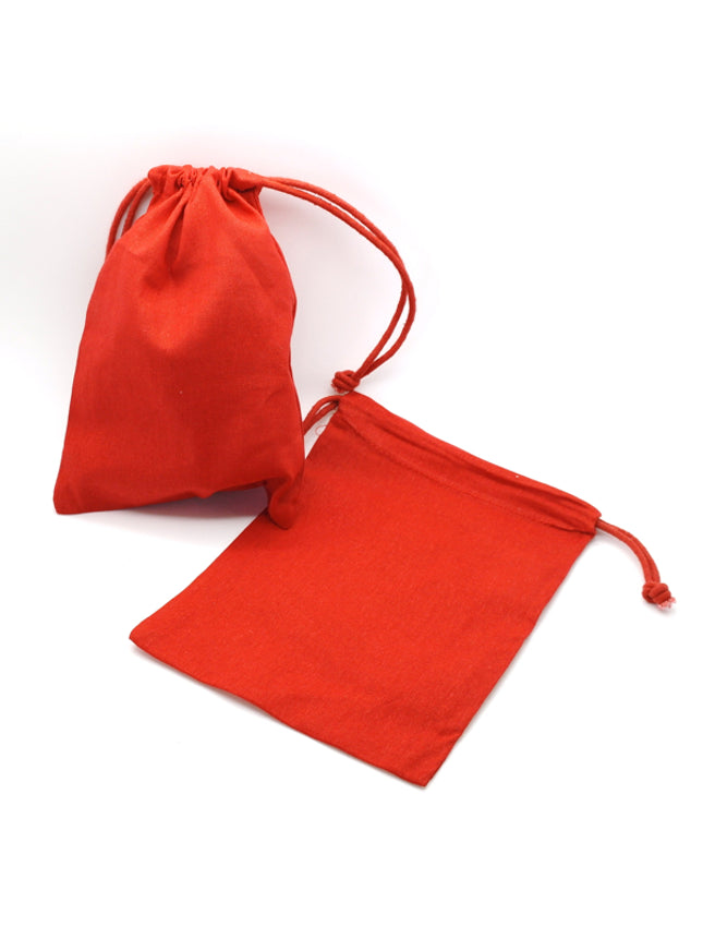 katoenen zak, gekleurd - ca. 14x19 cm - rood