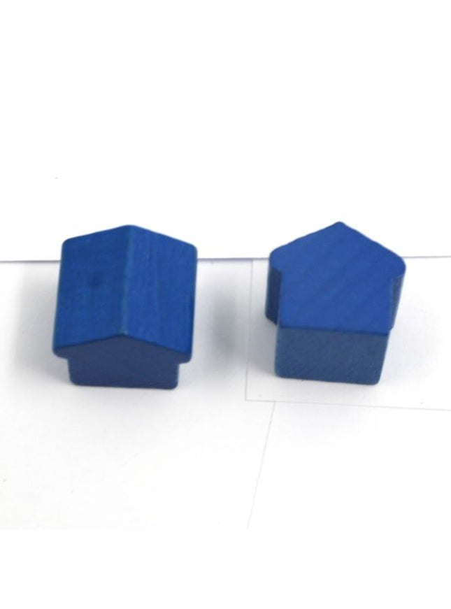 houten hotel - ca. 12x13x12 mm - blauw