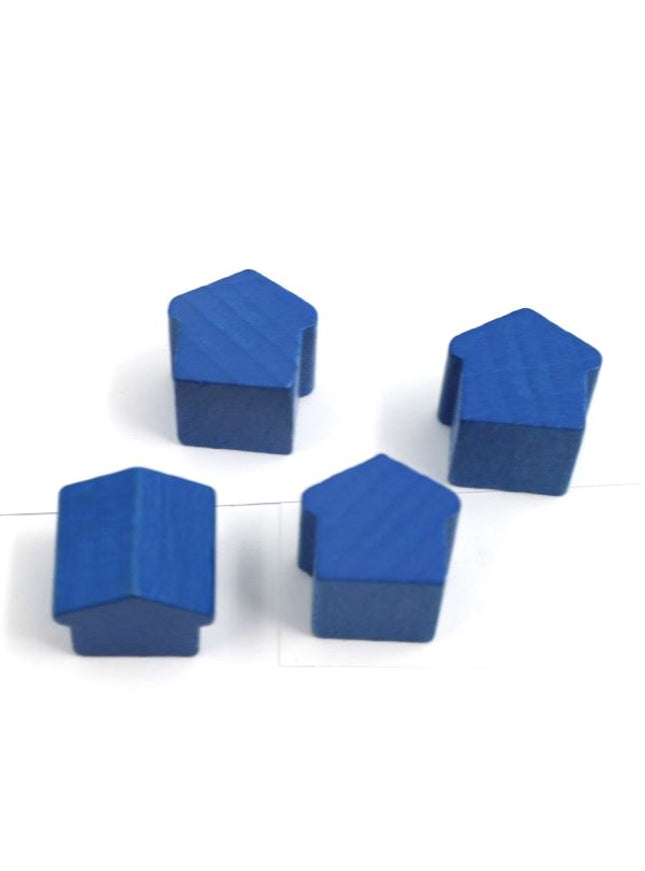 houten hotel - ca. 12x13x12 mm - blauw