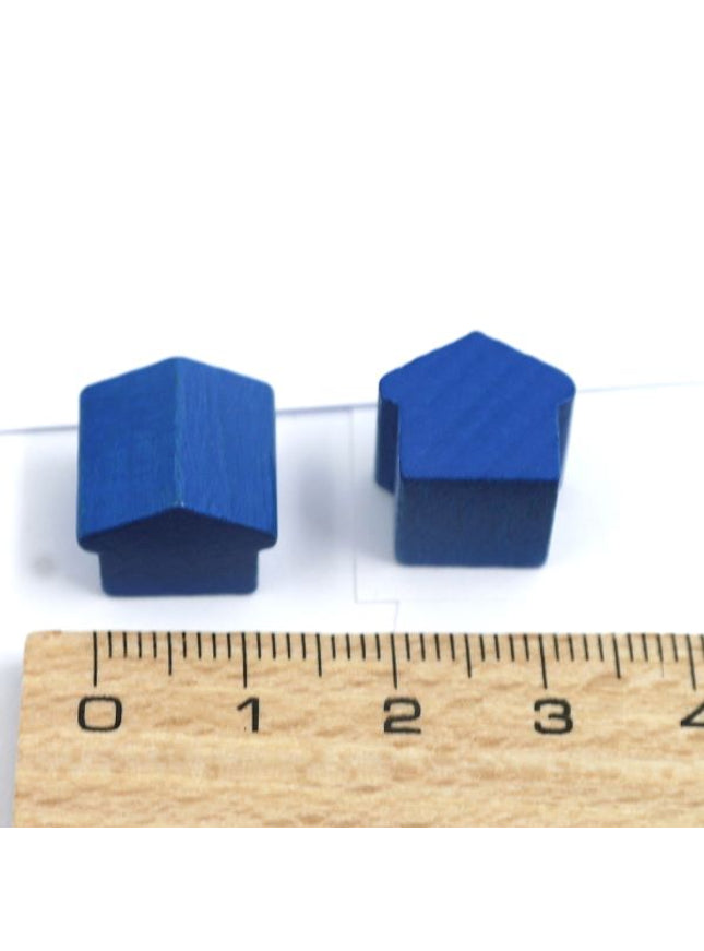 houten hotel - ca. 12x13x12 mm - blauw