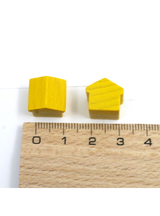 houten hotel - ca. 12x13x12 mm - geel