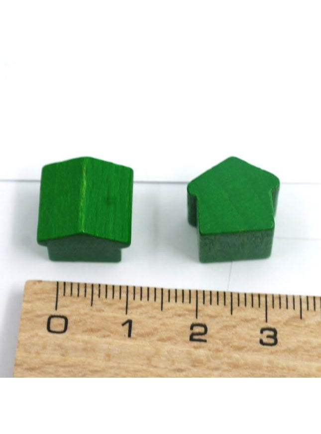 houten hotel - ca. 12x13x12 mm - groen
