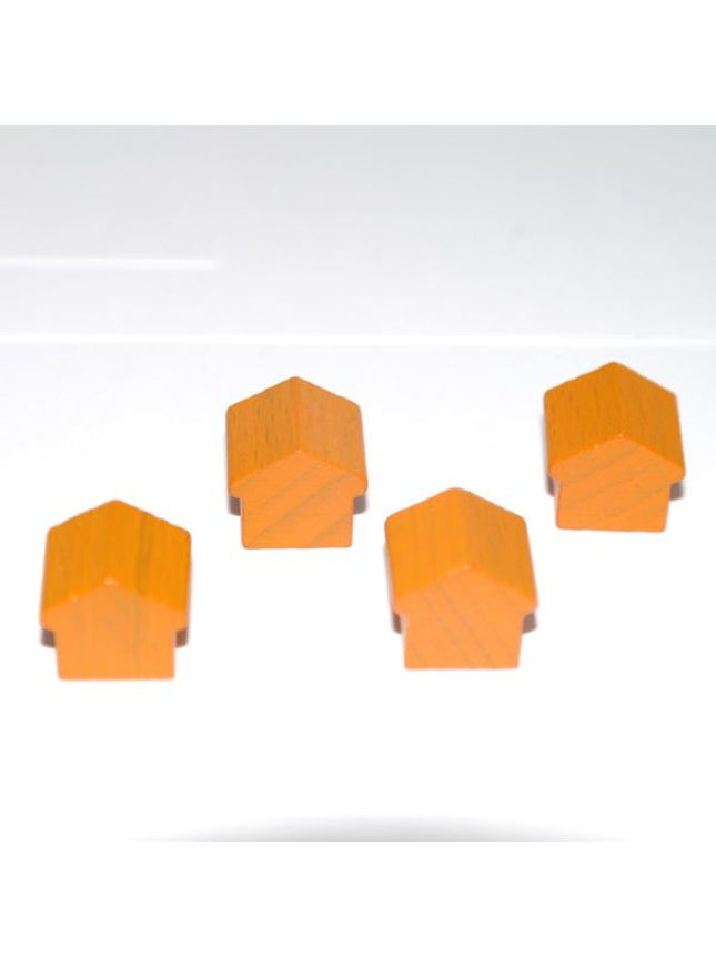 houten hotel - ca. 12x13x12 mm - oranje