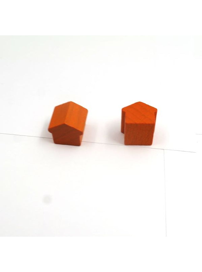houten hotel - ca. 12x13x12 mm - oranje
