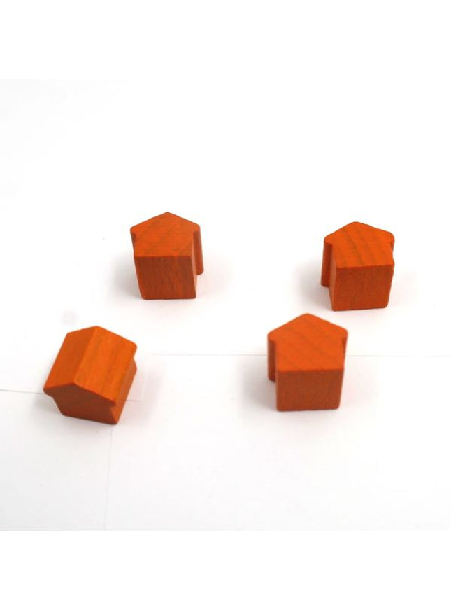 houten hotel - ca. 12x13x12 mm - oranje