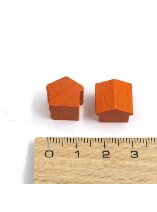 houten hotel - ca. 12x13x12 mm - oranje