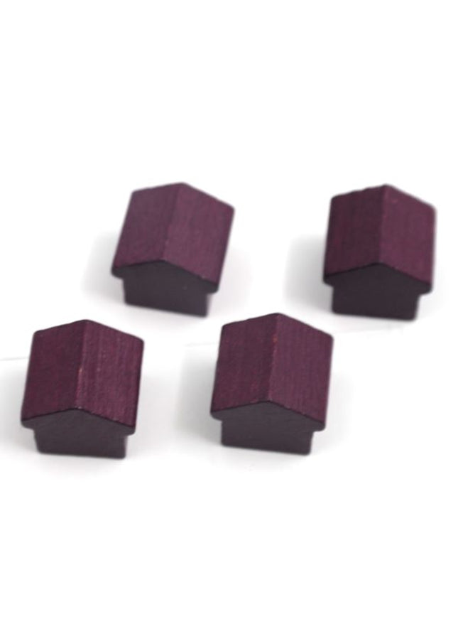 houten hotel - ca. 12x13x12 mm - paars