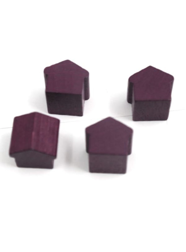 houten hotel - ca. 12x13x12 mm - paars